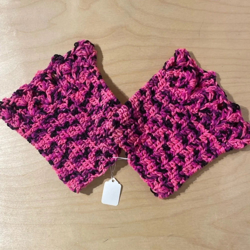 Pink and Black Crochet Boot Toppers (OT)